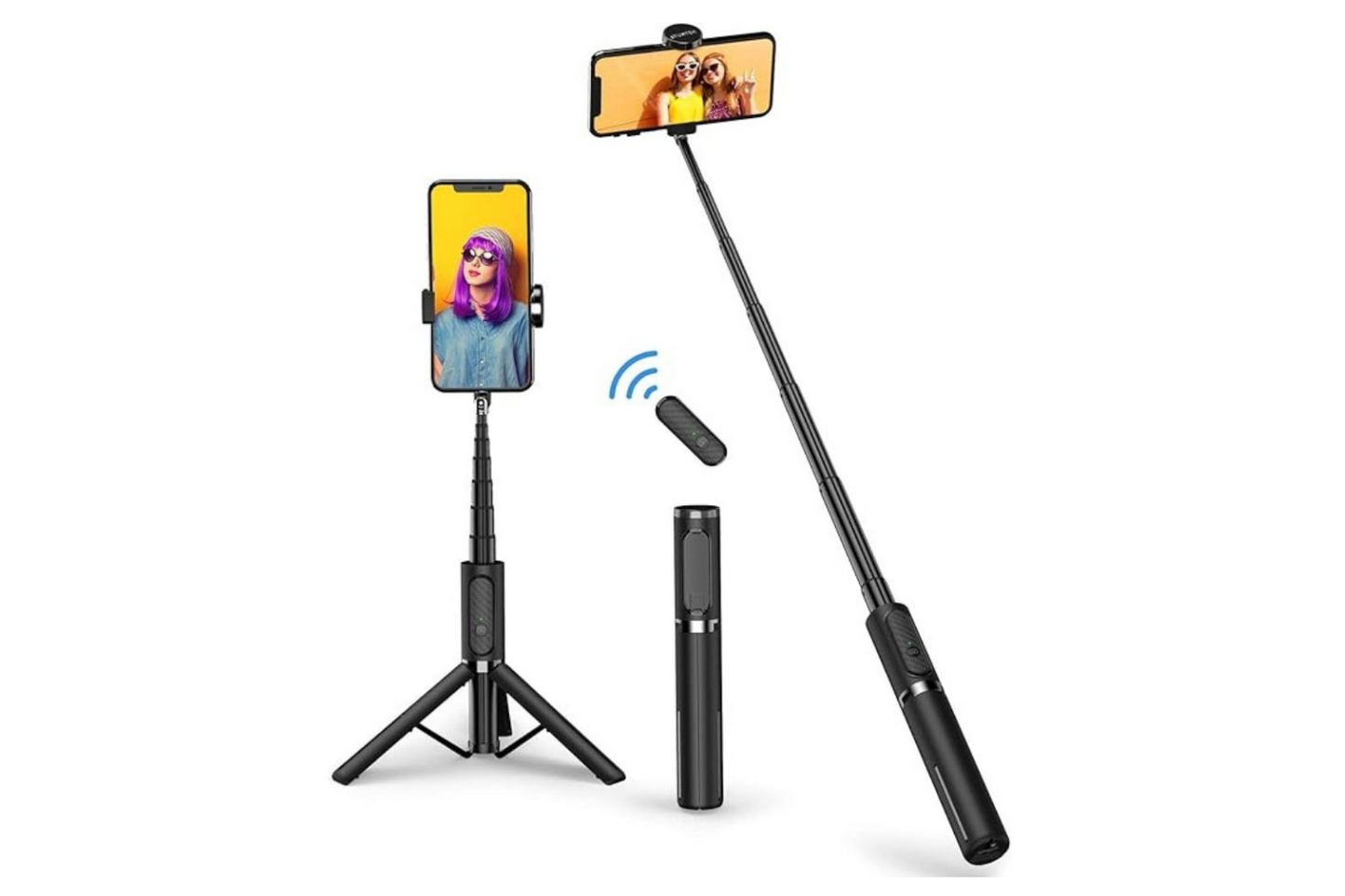 2025 New Wireless Selfie Stick for Smartphone 40.5 Inch Tripod with Bluetooth Remote Portables Foldable Stand for Live